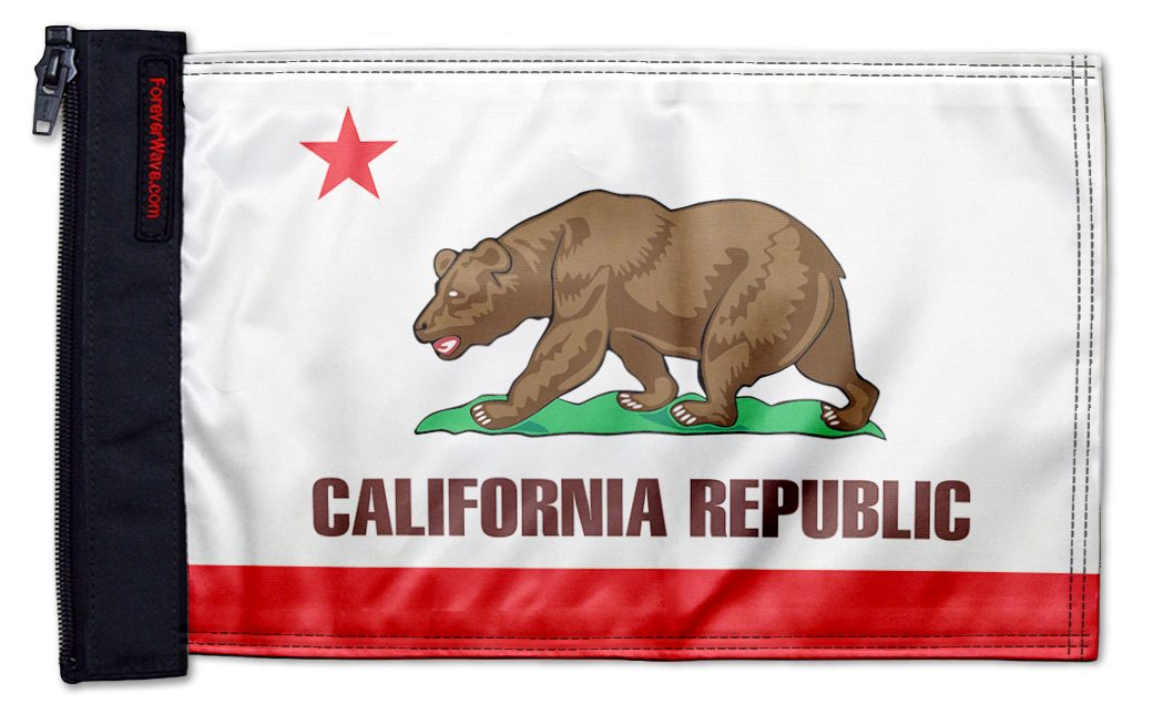 State Flag California 12"x18" Forever Wave Flag for Jeep Wrangler JKU 4-Door 2007-2018