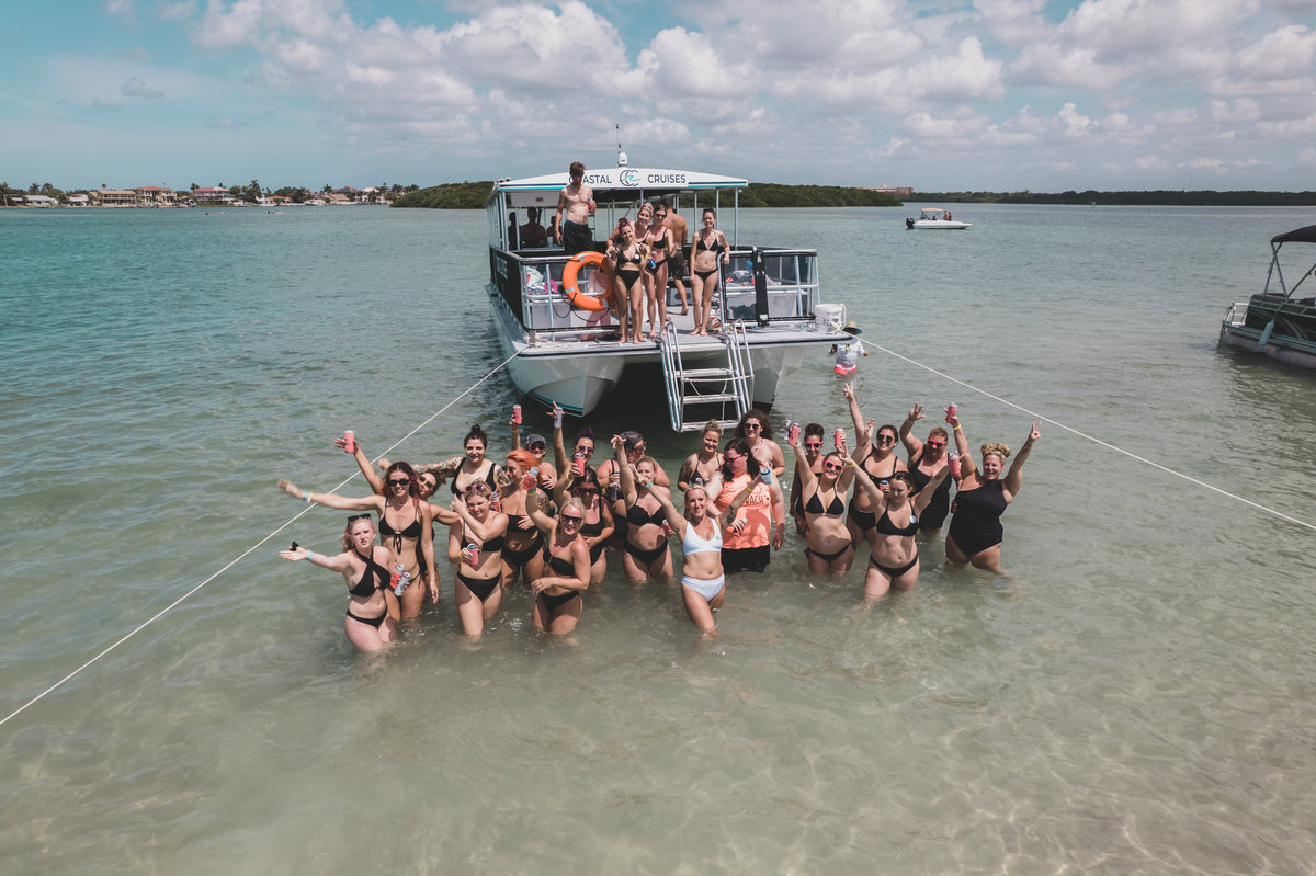 Bachelorette party enjoying a Coastal Cruises sandbar charter in St. Pete