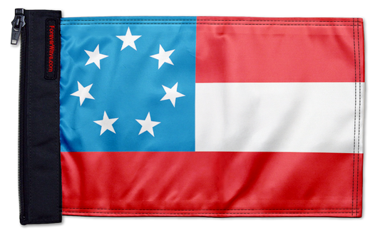 1st Confederate 7 Star 12"x18" Forever Wave Flag for Bronco