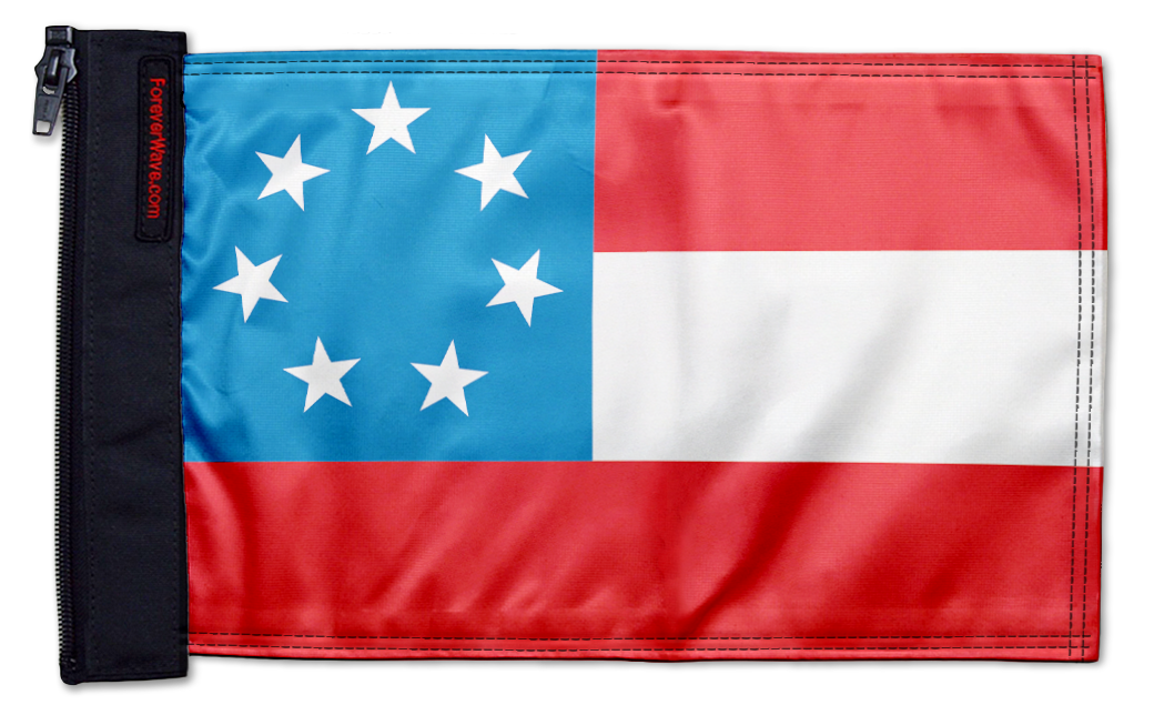 1st Confederate 7 Star 12"x18" Forever Wave Flag for Jeep Wrangler JLU 4-Door 2018-Present