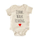 Crawl Walk Fishing Newborn Baby Onesie® Onesie®