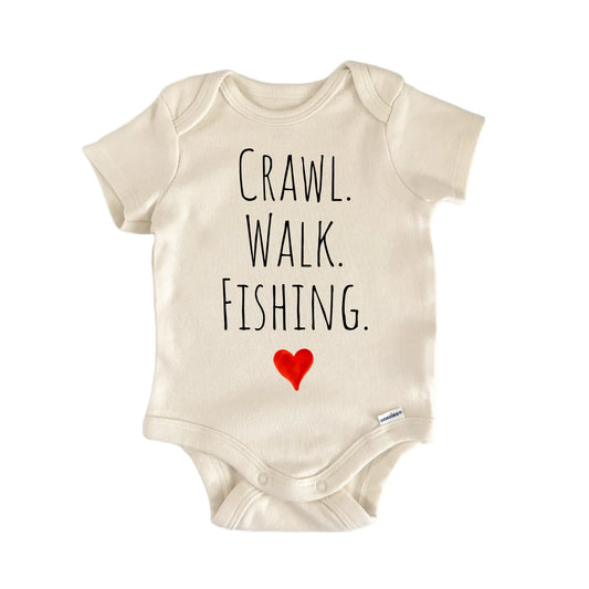 Crawl Walk Fishing Newborn Baby Onesie® Onesie®