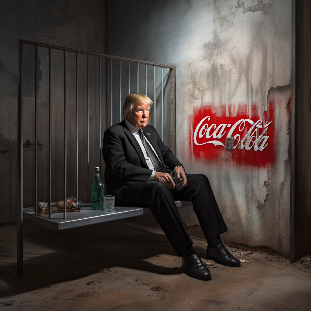 Donald Trump in Jail with Coca-Cola lofo