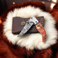 Handmade Damascus Pocket Knife – Epoxy Resin Handle