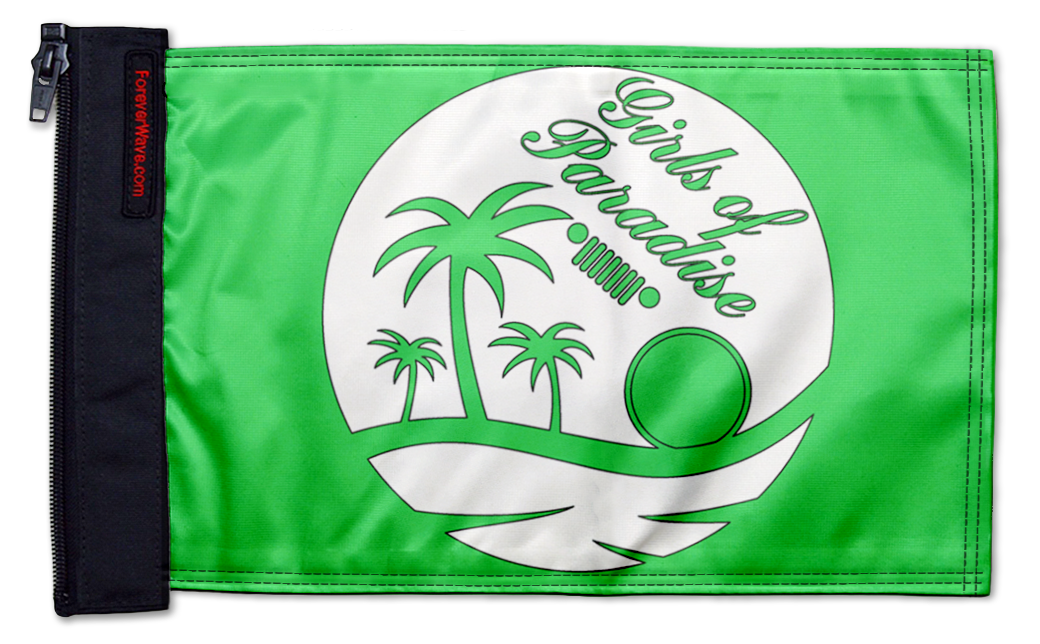 Girls Of Paradise 12"x18" Forever Wave Flag for Boats