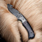 Custom Handmade Damascus Pocket Knife – Colored Bone Handle