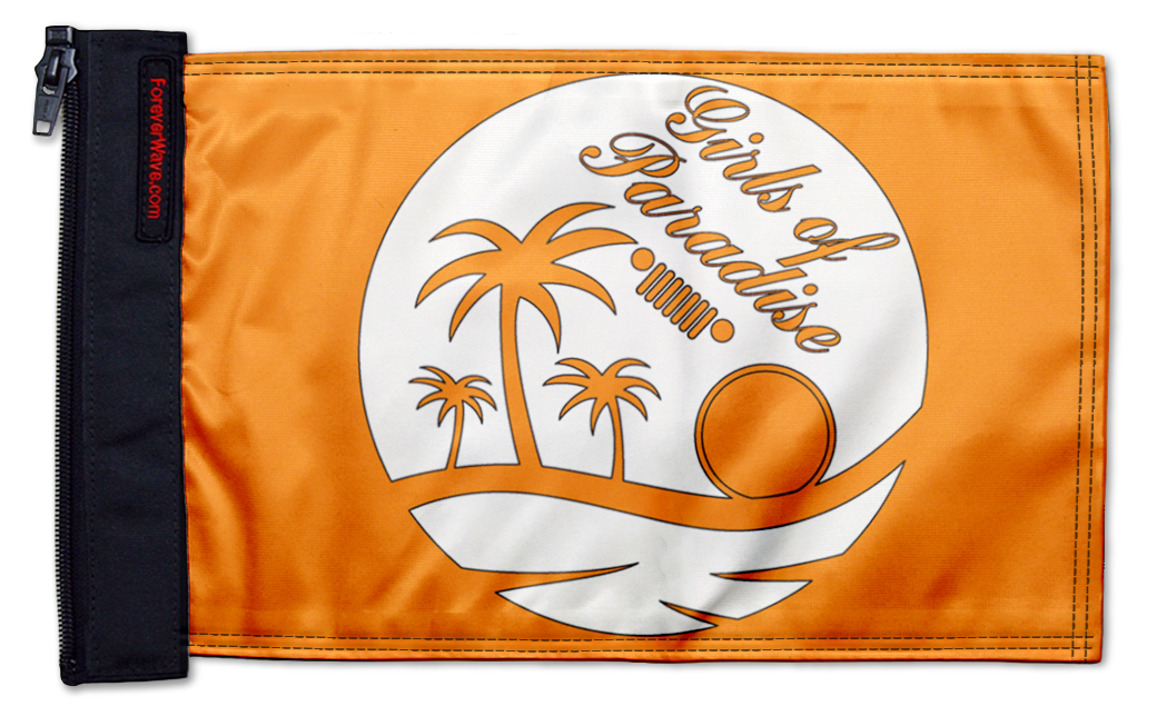 Girls Of Paradise 12"x18" Forever Wave Flag for Boats