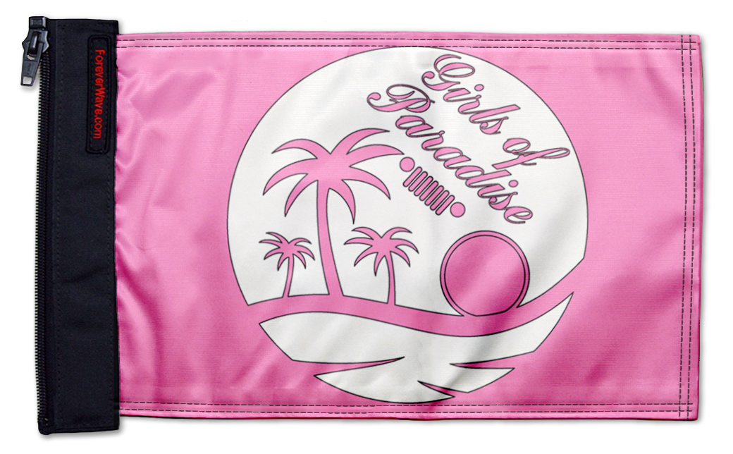 Girls Of Paradise 12"x18" Forever Wave Flag for Boats