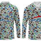 Custom fishing shirt without hood, UPF 50 with line art