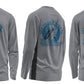 Custom fishing shirt without hood, UPF 50 with line art