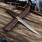 Handmade Damascus Fillet Knife – 8" Blade, Rosewood Handle