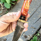 Custom Handmade Damascus Hunting Knife – Epoxy Resin Handle