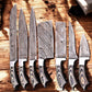 Handmade Damascus Kitchen Knives Set – Exotic Wood Handles