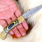 Handmade Damascus Folding Knife – Exotic Wood Handle