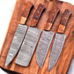 Handmade Damascus Kitchen Knives Set – Olive & Rosewood