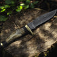 Handmade Damascus Skinning Knife – Antler Horn Handle