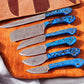 Handmade Damascus Kitchen Knives Set – Epoxy Resin Handle