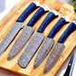 Handmade Damascus Kitchen Knives Set with Exotic Wood