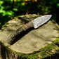 Handmade Damascus Steel Skinning Knife with Exotic Wood Handle