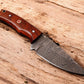 Custom Handmade Damascus Skinning Knife with Wood Handle