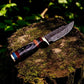 Handmade Damascus Hunting Knife with Exotic Wood Handle