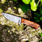 Handmade Damascus Steel Skinning Knife with Olive Wood Handle