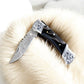 Custom Handmade Damascus Pocket Knife with Buffalo Horn Handle