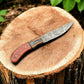 Handmade Damascus Hunting Knife with Exotic Wood Handle