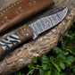 Handmade Damascus Steel Skinning Knife with Rosewood Handle