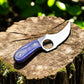 Custom Handmade Skinning Knife - D2 Steel Blade, Exotic Wood Handle