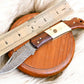 Handmade Damascus Steel Pocket Knife – Rosewood & Bone