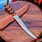 Handmade Damascus Fillet Knife – 12" with Olivewood Handle
