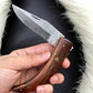 Handmade Damascus Steel Pocket Knife with Rosewood Handle