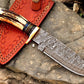 Handmade Damascus Hunting Knife – Antler & Wood Handle