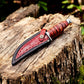 Handmade Damascus Bowie Knife – Buffalo Horn Handle