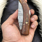Handmade Damascus Steel Pocket Knife with Rosewood Handle
