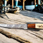 Custom Handmade Damascus Fillet Knife | 13" with Bone & Wood Handle