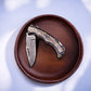 Handmade Damascus Steel Pocket Knife with Wood Handle