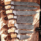 Handmade Damascus Kitchen Knives Set with Leather Roll