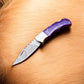 Custom Handmade Damascus Pocket Knife – Colored Bone Handle