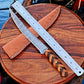 Handmade Damascus Fillet Knife – 12" with Olivewood Handle