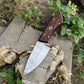 Handmade Damascus Hunting Knife with Rosewood Handle