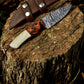 Handmade Damascus Steel Skinning Knife – 7.5" with Resin & Bone Handle