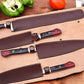 Handmade Damascus Kitchen Knives Set with Exotic Wood Handles