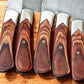 Handmade Damascus Kitchen Knives Set – Exotic Wood Handles