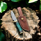 Custom Handmade Damascus Hunting Knife – 8" with Sheath