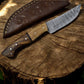 Handmade Damascus Steel Skinning Knife with Rosewood & Olivewood Handle