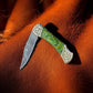 Handmade Damascus Folding Knife – Exotic Wood Handle