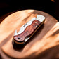 Handmade Stainless Steel Pocket Knife with Rosewood Handle