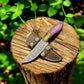 Handmade Damascus Hunting Knife with Exotic Wood Handle